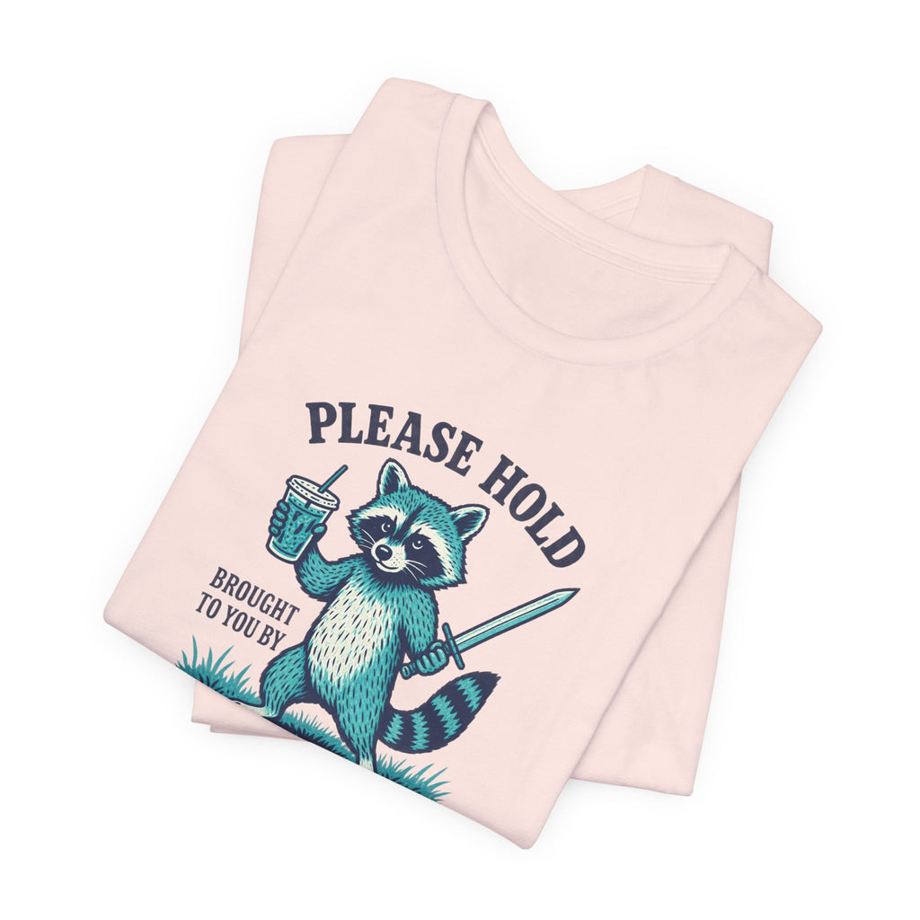 Raccoon With Sword and Iced Coffee - ADHD Humor Tee