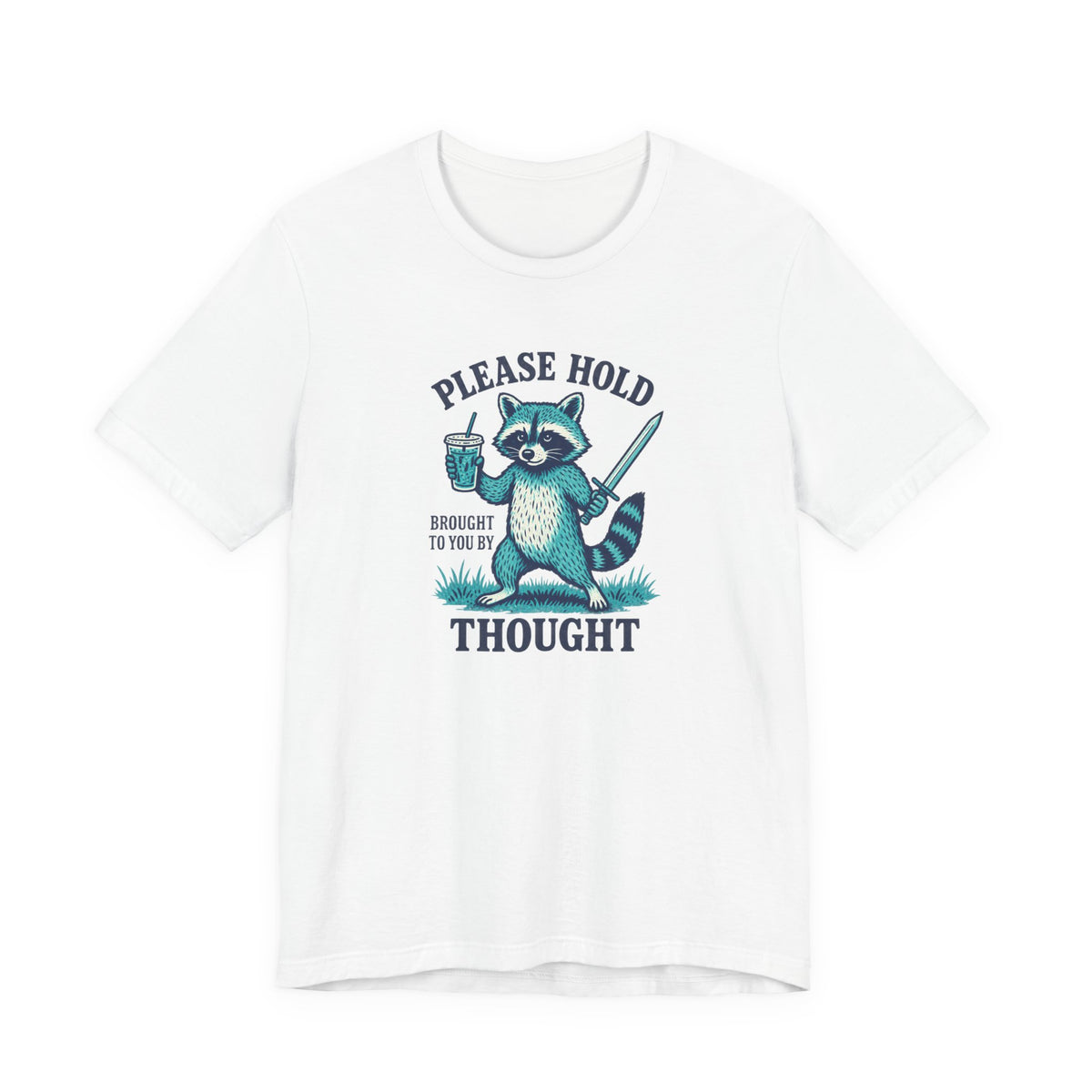 Raccoon With Sword and Iced Coffee - ADHD Humor Tee
