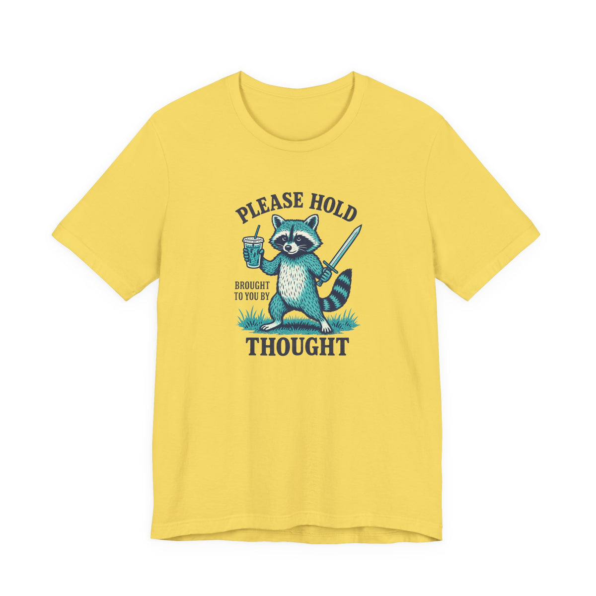Raccoon With Sword and Iced Coffee - ADHD Humor Tee