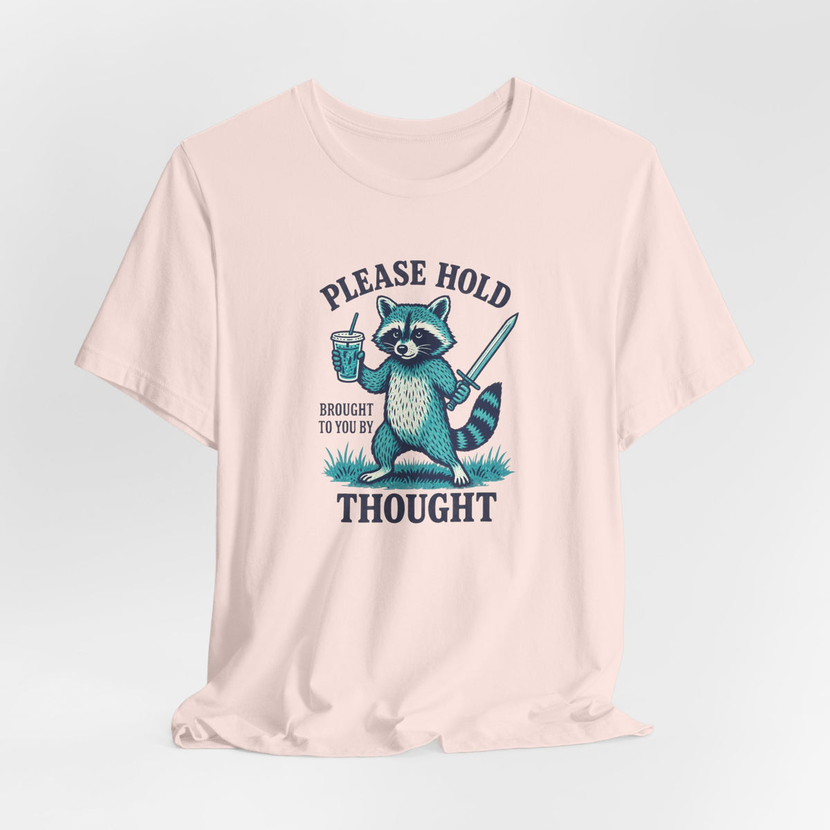 Raccoon With Sword and Iced Coffee - ADHD Humor Tee