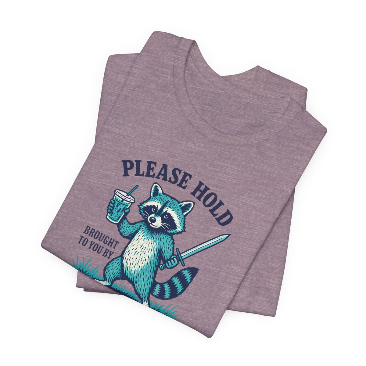 Raccoon With Sword and Iced Coffee - ADHD Humor Tee