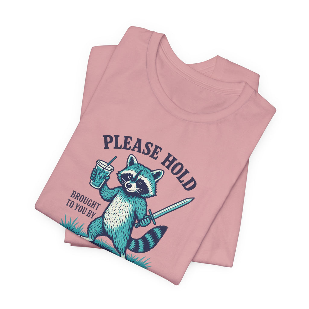 Raccoon With Sword and Iced Coffee - ADHD Humor Tee