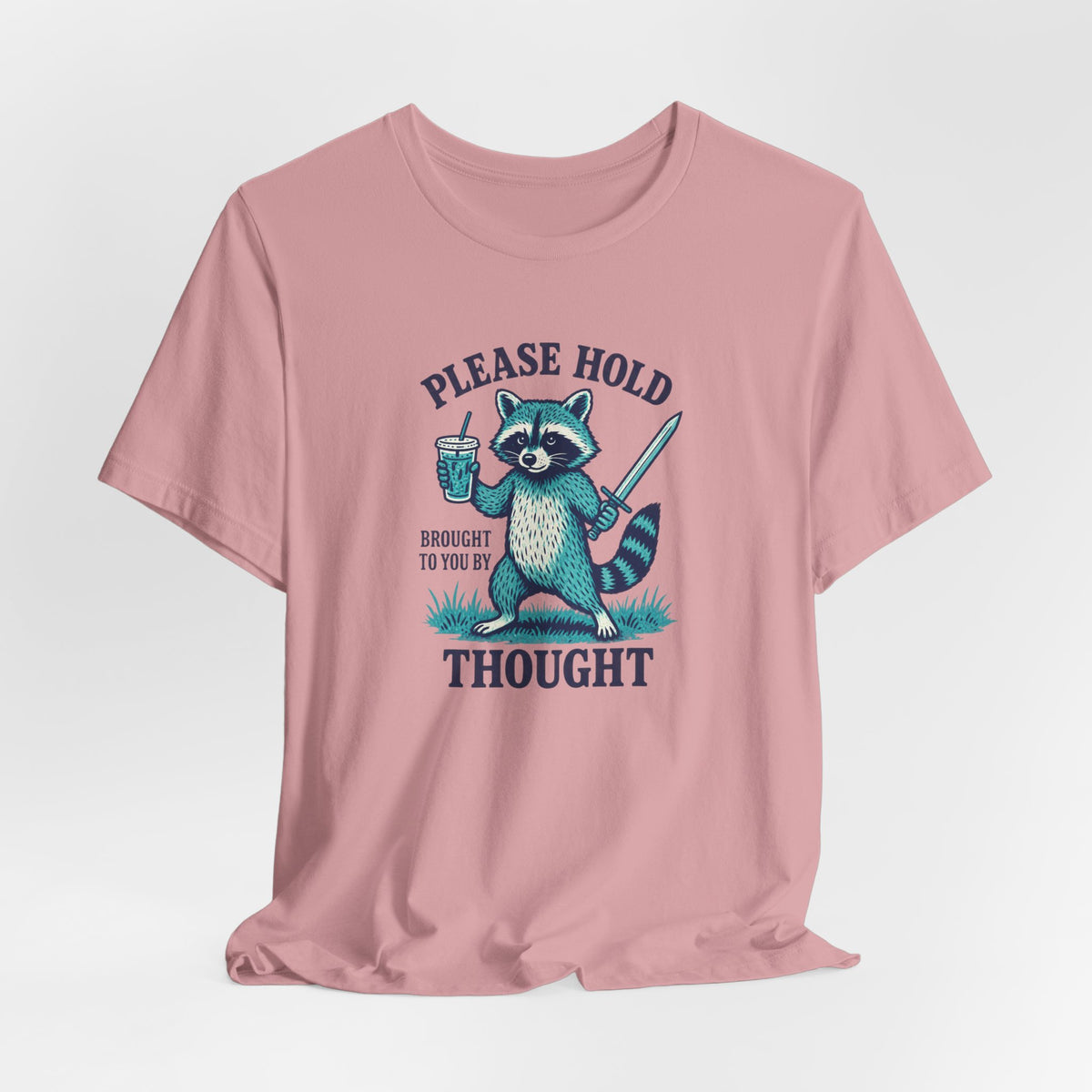 Raccoon With Sword and Iced Coffee - ADHD Humor Tee