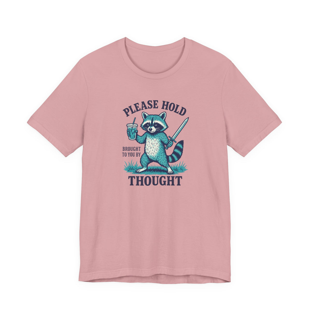 Raccoon With Sword and Iced Coffee - ADHD Humor Tee