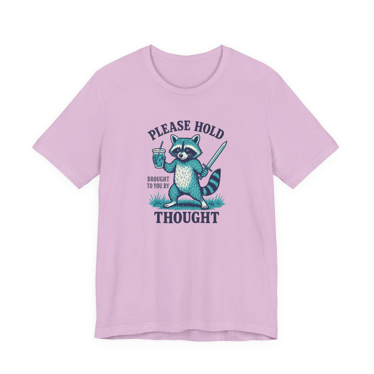 Raccoon With Sword and Iced Coffee - ADHD Humor Tee